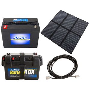 Adventure Kings 200W Solar Blanket with MPPT + Kings 98Ah AGM Deep Cycle Battery + Battery Box + 10m Lead For Solar Panel Extension