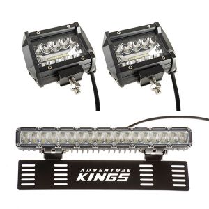 Adventure Kings 4" LED Light Bar (Pair) + 15" Numberplate LED Light Bar