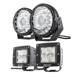 Kings 8.5" Laser MKII Driving Lights (pair) + 3" LED Work Light - Pair