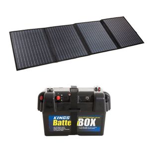 Adventure Kings 120W Portable Solar Blanket + Battery Box
