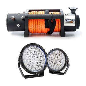 Domin8r X 12,000lb Winch with rope + Lethal 9” Premium LED Driving Lights