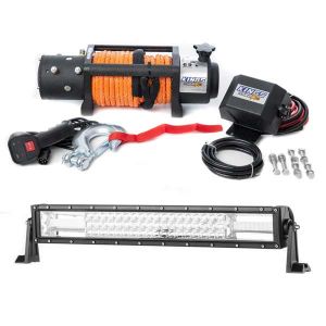 Domin8r X 12,000lb Winch with rope + Adventure Kings Domin8r 22" LED Light Bar