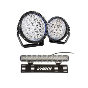 Adventure Kings 9” Lethal LED Driving Lights (Pair) + 15" Numberplate LED Light Bar