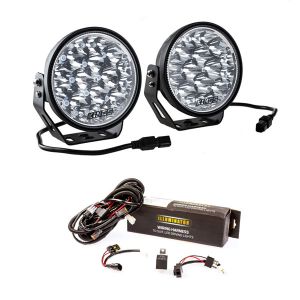 Adventure Kings Domin8r Xtreme 7” LED Driving Lights (Pair) + Spotlight Wiring Harness