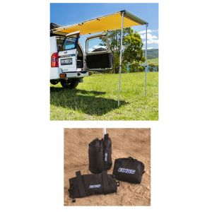 Adventure Kings Rear Awning 1.4 x 2m + Awning Sand Bag Kit (pair)