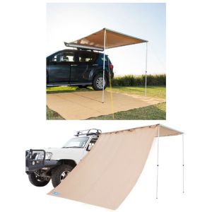 2 x 2.5m 2 in 1 Awning + Strip Light + Adventure Kings Awning Side Wall